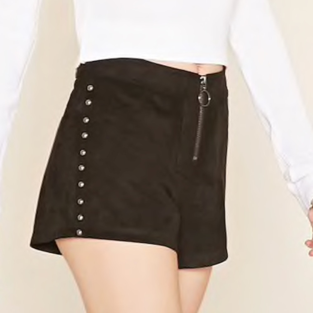 Faux Suede Shorts with Studs